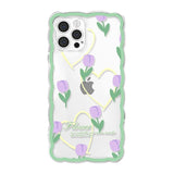 Wavy Love Tulips Flower Floral Compatible with iPhone Case
