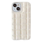 Winter Warm Fuzzy Furry Fluffy Plush Checked Grid Plaid Checkered Soft Compatible with iPhone Case