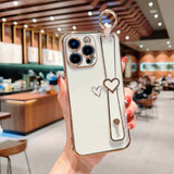 Love Heart Wrist Strap Compatible with iPhone Case