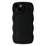 Solid Color Curly Wave Frame Soft Compatible with iPhone Case