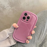 Cute Candy Color Oval Compatible with iPhone Case