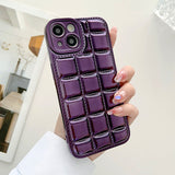 Luxury 3D Grid Plaid Checkered Compatible with iPhone Case