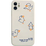 Couple Cute Cartoon Duck Cat Compatible with iPhone Case